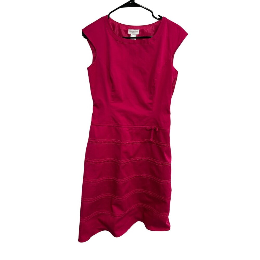 Liz Claiborne Womens Fuchsia Sleeveless A Line Dress with Bow Accent SZ 4